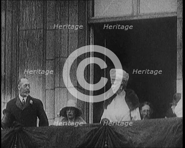 King George V and Queen Mary of Teck and Other Members of the Royal Family Standing on the..., 1929. Creator: British Pathe Ltd.