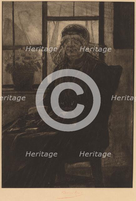 Lace appraiser (L'Experte en Dentelles), 1876. Creator: Félicien Rops.