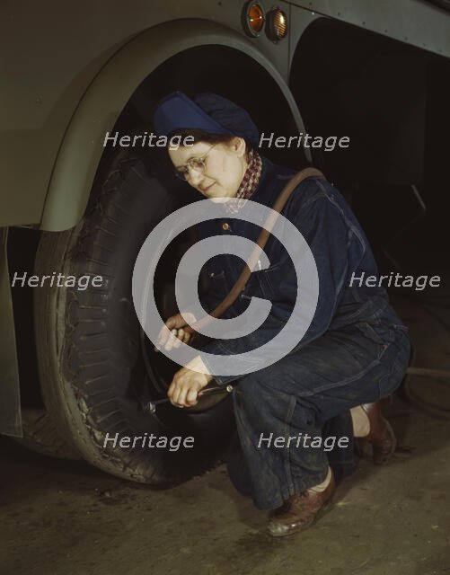War production workers at the Heil Company making gasoline trailer..., Milwaukee, Wisconsin, 1943. Creator: Howard Hollem.
