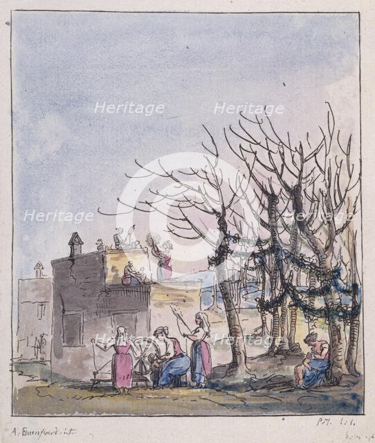 Peasants in their Scarlet Dresses, 1786.  Creator: Elias Martin.