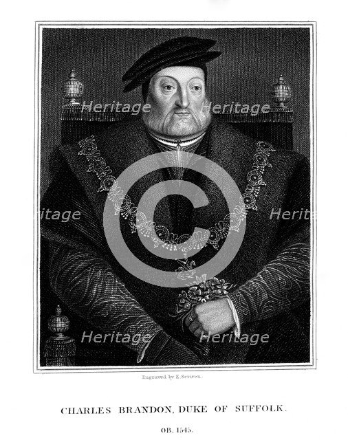 Charles Brandon, 1st Duke of Suffolk, (1824).Artist: E Scriven
