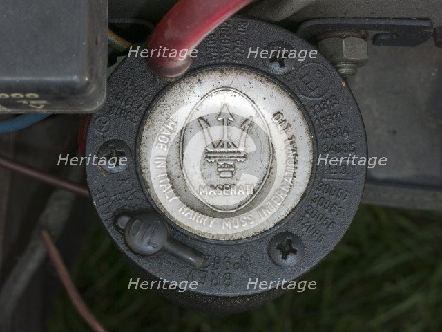 Maserati Air horn on a 1966 Ford Anglia Artist: Unknown.
