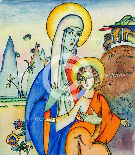 Madonna and Child, c. 1917. Creator: Kandinsky, Wassily Vasilyevich (1866-1944).