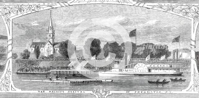 The Prince's arrival at Fredericton, New Brunswick, 1860. Creator: Smyth.