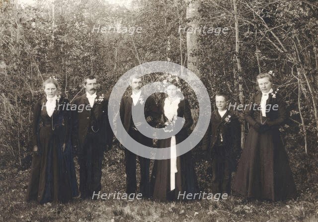 Wedding, Stensåsen, Lillhärdal parish, Härjedalen, 1902. Creator: A Sundien.