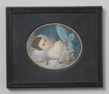 Portrait of a sick girl lying in bed, 1800-1809. Creator: George Nikolaus Ritter.