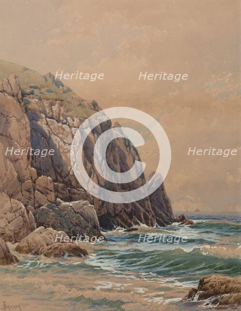 Coastal Scene, Cliffs and Sea, between 1860 and 1908. Creator: Alfred Thompson Bricher.