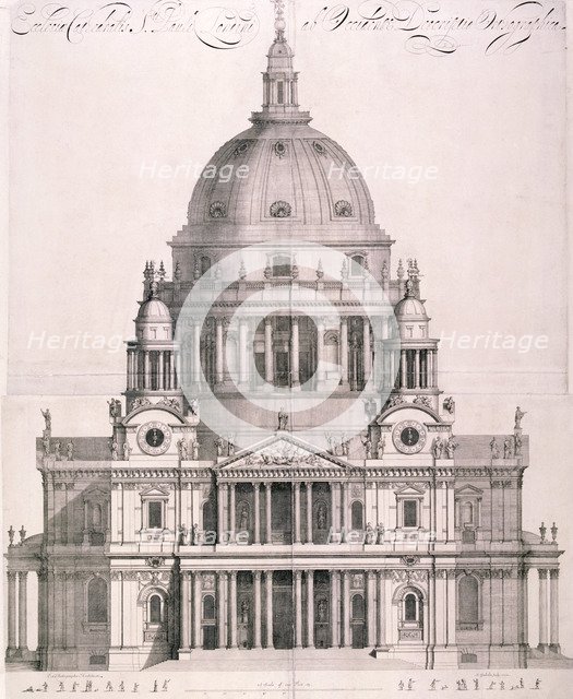 St Paul's Cathedral, London, 1702. Artist: Simon Gribelin