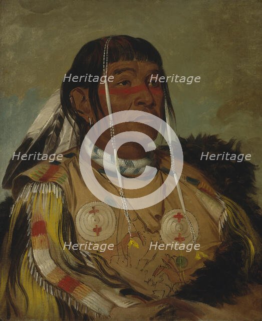 Sha-có-pay, The Six, Chief of the Plains Ojibwa, 1832. Creator: George Catlin.