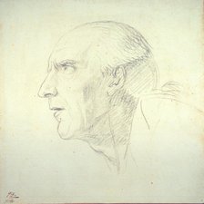 Head of an Old Man in Profile, c. 1791 or 1816–1820. Creator: Jacques-Louis David.
