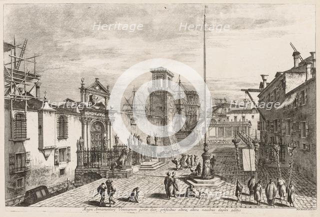 Views of Venice: The Gates of the Arsenal, 1741. Creator: Michele Marieschi (Italian, 1710-1743).