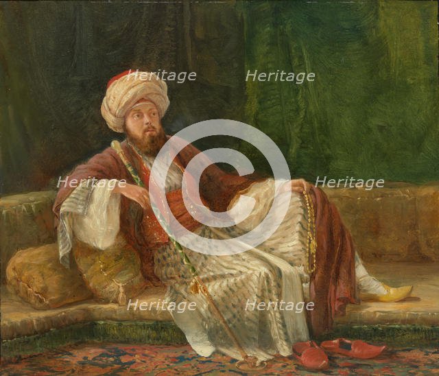 Western Gentleman in Oriental Costume. Creator: British Painter (ca. 1840-45).