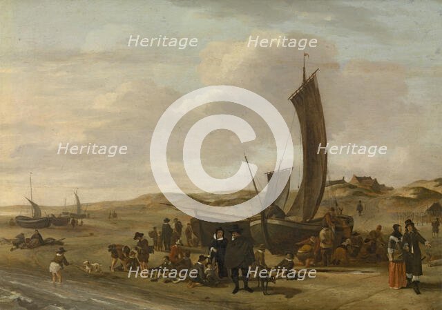 The Beach at Scheveningen, late 17th century. Creator: Cornelis Beelt.