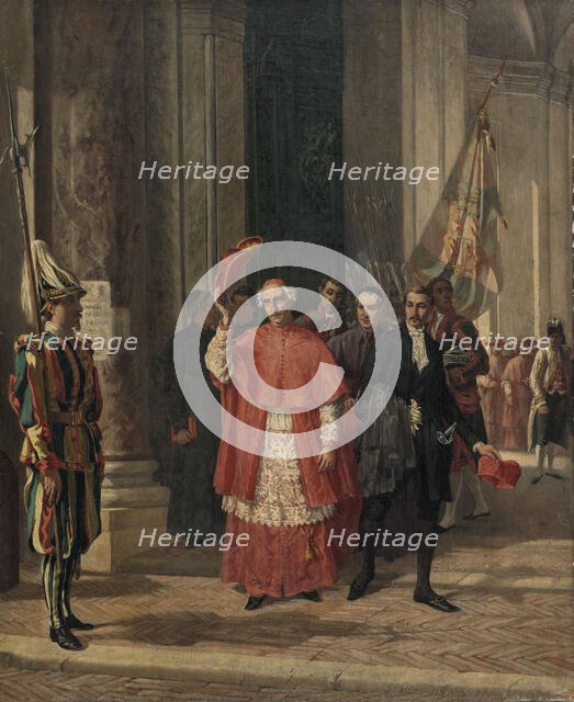 Cardinaux sortant du Vatican par la porte des Suisses, après une audience du Saint-Père, 20/06/1867. Creator: Auguste Dutuit.