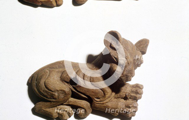Kitten Carved wooden bridle-plate from Pazyryk, Altai Mountains, 5th century BC-4th century BC Artist: Unknown.