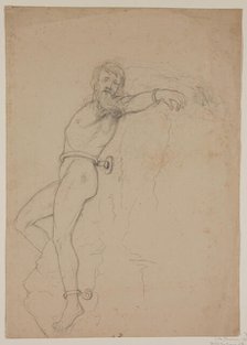 Figure Study for Prometheus, 1846 or 1847. Creator: Thomas Cole.