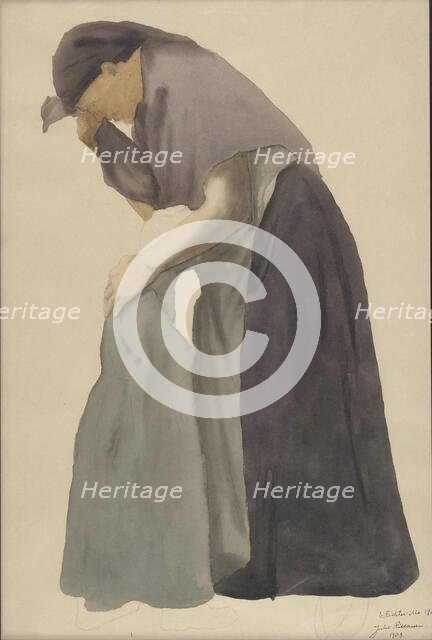 Mother Mourning, a sketch for Childhood Memory, 1903. Creator: Juho Rissanen.