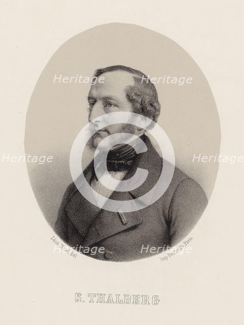 Portrait of the pianist and composer Sigismund Thalberg (1812-1871) , ca 1860. Creator: Noël, Léon (1807-1884).
