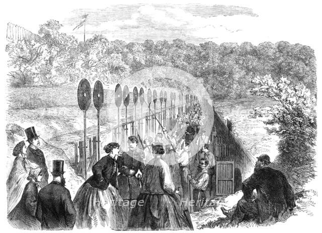 Meeting of the Belgian National Rifle Association at Brussels: the targets, 1865. Creator: Unknown.