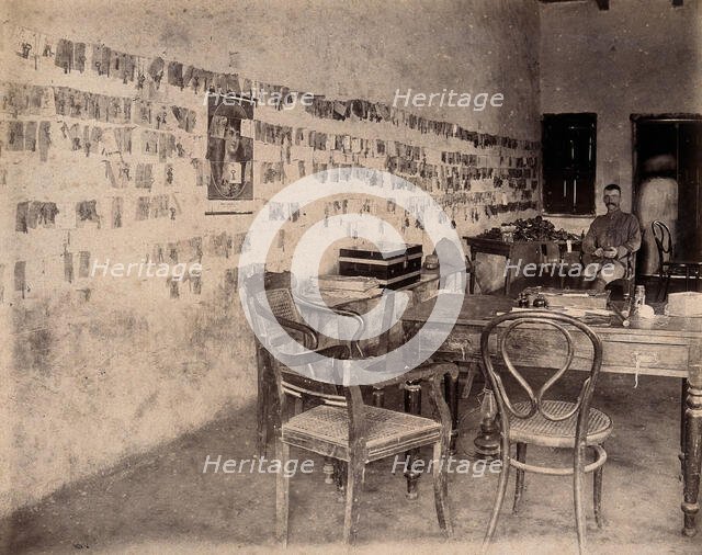 The office of an officer who works for the Karachi Plague Committee, India, 1897. Creator: Unknown.