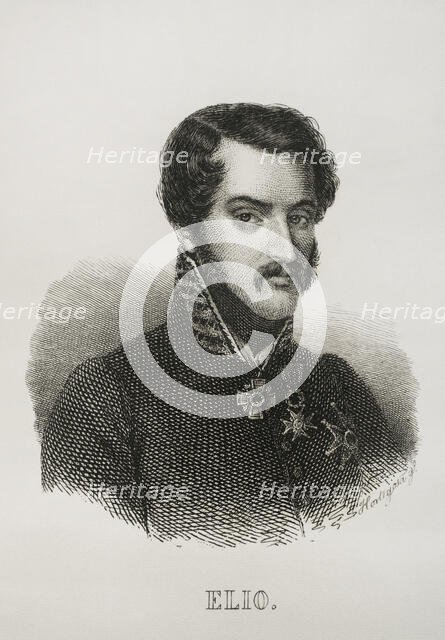 Joaquín Elío y Ezpeleta (1806-1876), Spanish general who fought in the three wars, 1845.  Creator: Pedro Hortigosa.
