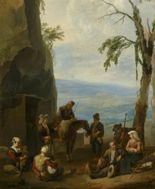 Italian Landscape with Resting Peasants, c1642-1674. Creator: Johannes Lingelbach.