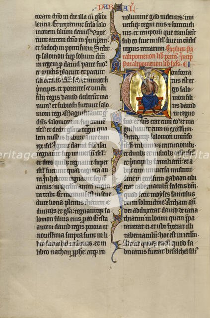 Initial C: Solomon Enthroned; Marquette Bible, about 1270. Creator: Unknown.