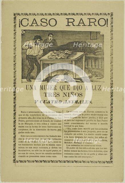 A Woman Who Gave Birth to Three Children and Four Animals, n.d. Creator: José Guadalupe Posada.
