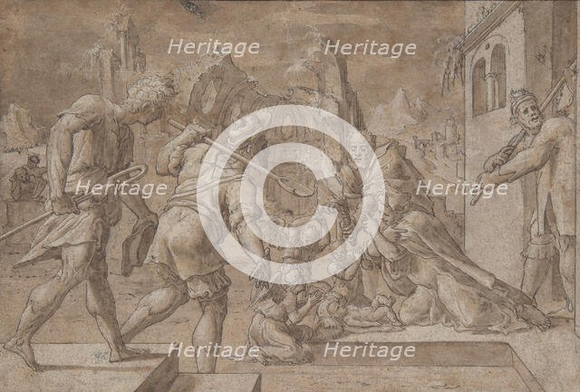 Adoration of the Shepherds, ca. 1549-50. Creator: Master Of The Liechtenstein Adoration.