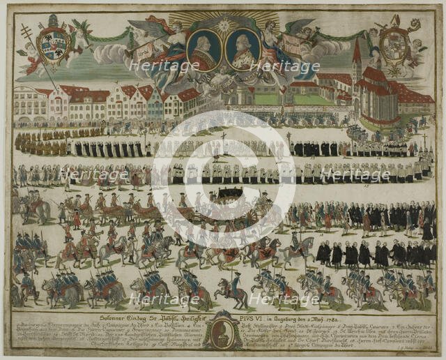 Pageant in Honor of Pope Pius VI, 1782/83. Creator: J. G. Freling.