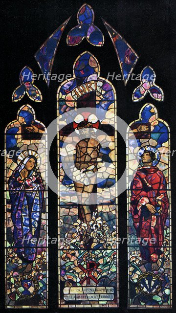 Memorial window in the parish church of Chipping Ongar, Essex, 1929. Artist: Leonard Walker