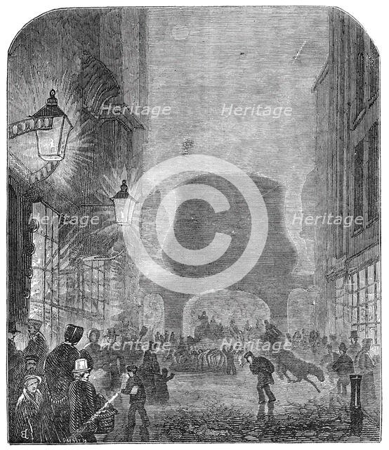 A scene near Temple Bar, during the fog, 1844. Creator: Unknown.