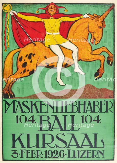 Mask Lovers' Ball, Kursaal Lucerne, 1926. Creator: Lienert, Rudolf (1873-1950).