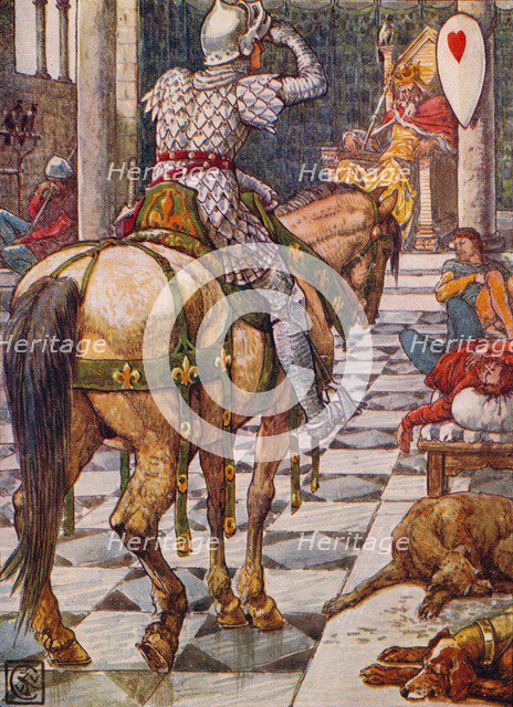 'Percival Obtains the Shield of the Beating Heart', 1911.  Artist: Walter Crane.