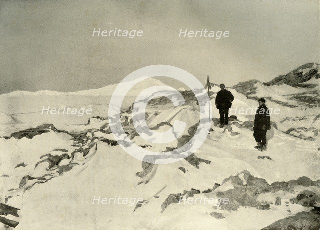 'Taking Possession of Cape Bernacchi, Victoria Land', c1908, (1909).  Artist: Unknown.