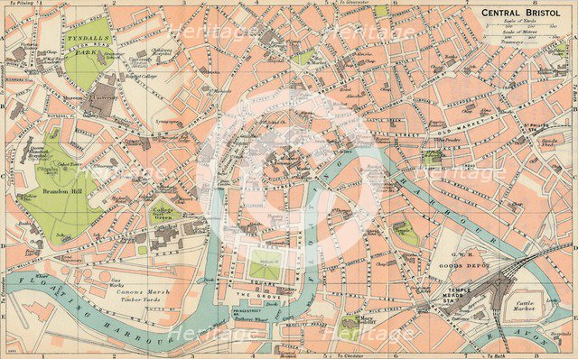 'Central Bristol' c20th Century. Artist: John Bartholomew.