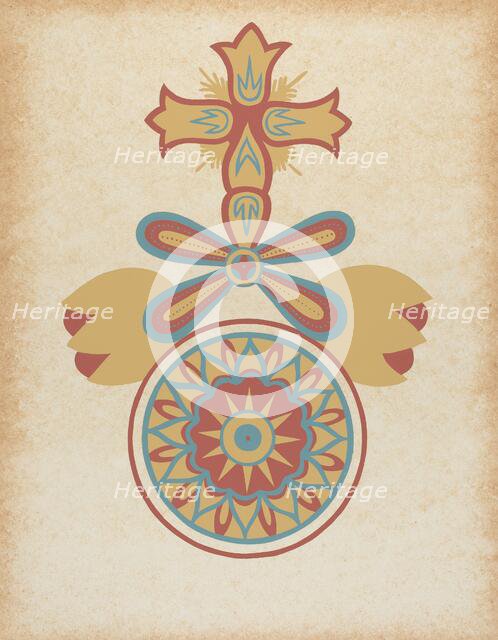 Santa Barbara Mission Doorway Design from the portfolio "Decorative Art...", 1935/1942. Creator: Unknown.