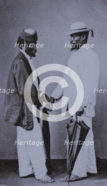 Men shaking hands, Brazil, 1890 (Inferred). Creator: Unknown.