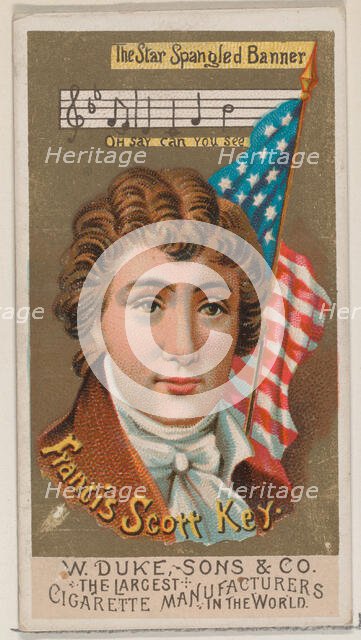 Francis Scott Key, from the series Great Americans (N76) for Duke brand cigarettes, 1888., 1888. Creator: Unknown.