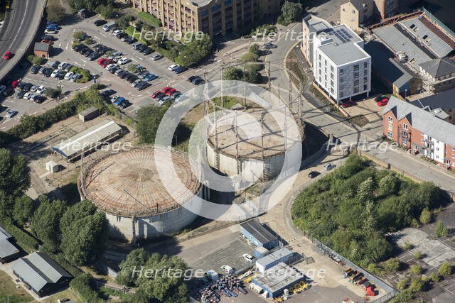 Gas Holders 114 and 115 at Chelmsford Gas Works, Chelmsford, Essex, 2016. Creator: Damian Grady.