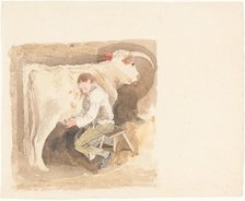 Boy Milking Cow. Creator: John Sell Cotman.