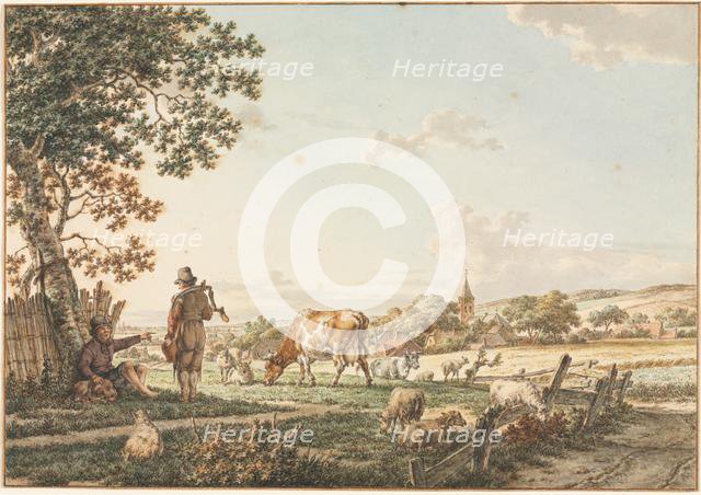 Pastoral Landscape with Village, 1799. Creator: Jacob Cats (Dutch, 1741-1799).