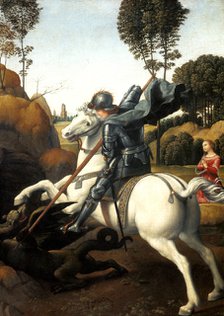 'Saint George and the Dragon', c1506. Artist: Raphael