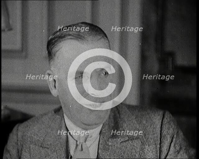 Charles B Cochran, English Theatrical Manager, Interviewing Female Performers, 1920s. Creator: British Pathe Ltd.