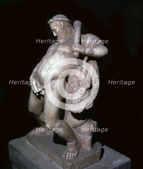 Statuette of a drunken Hercules from the Roman town of Herculaneum. Artist: Unknown