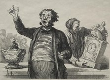 The Auction Room: The Town Crier. Creator: Honoré Daumier (French, 1808-1879).