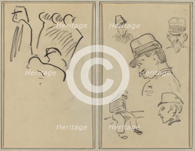 Soldiers; Four Soldiers and a Seated Figure [verso], 1884-1888. Creator: Paul Gauguin.