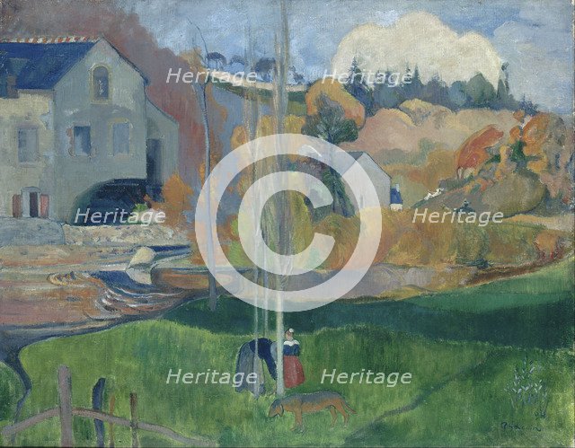 Landscape in Brittany. The David Mill, 1894. Artist: Gauguin, Paul Eugéne Henri (1848-1903)