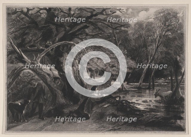 Jacques and the Wounded Stag (Shakespeare, As You Like It, Act 2, Scene 1), 1830. Creator: David Lucas.