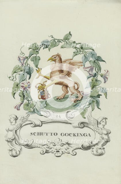 Cartoon of Schutto Gockinga, 1710-1720. Creator: Anon.